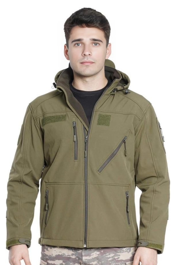 Military Tactical Softshell Fleece Jacket with Cross Pockets