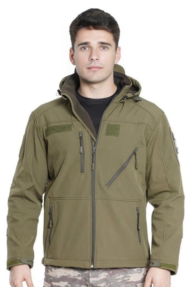 Çapraz Cepli Askeri Tactical Softshell Polar Mont (BEJ-S)