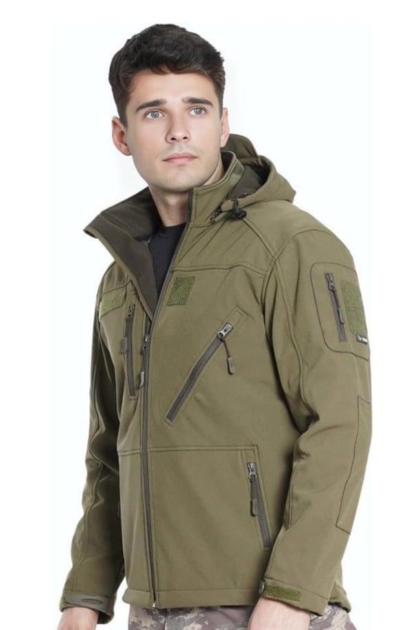 Military Tactical Softshell Fleece Jacket with Cross Pockets
