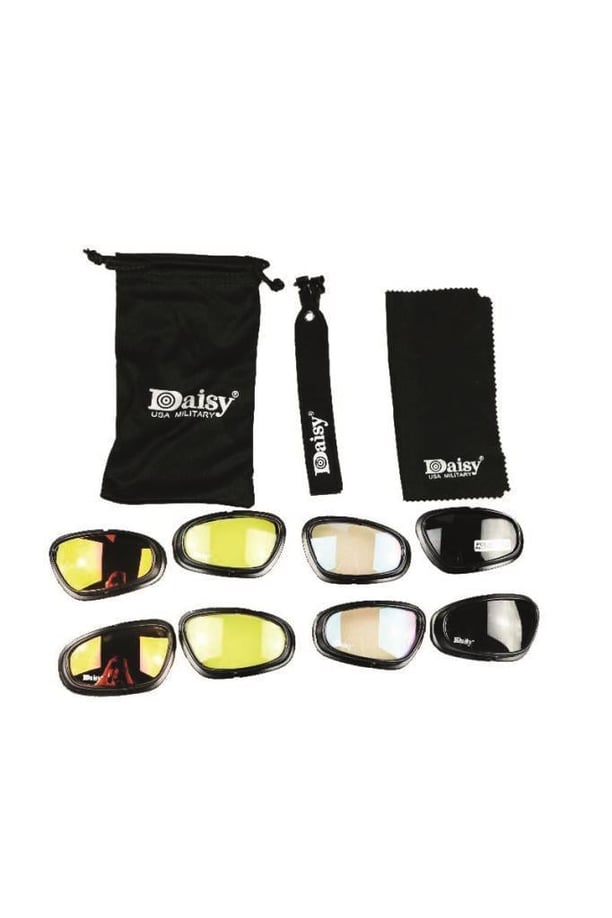 Daisy Tactical 4 Farklı Renk Lensli Çantalı Gözlük / Motorcu Dağcı Asker Gözlüğü
