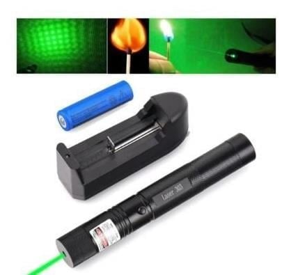 Laser Pointer Şarjlı Güçlü Yeşil Lazer Metal Kasa Green
