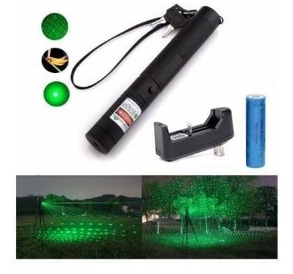 Laser Pointer Şarjlı Güçlü Yeşil Lazer Metal Kasa Green