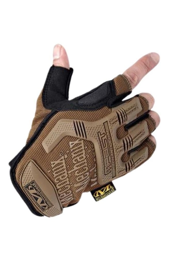 Mechanix Yarım Parmak Eldiven- Taktik Destekli Kadın&Erkek unisex Eldiven (BEJ-XL)