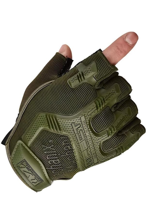 Mechanix Yarım Parmak Eldiven- Taktik Destekli Kadın&Erkek unisex Eldiven (HAKİ-XL)