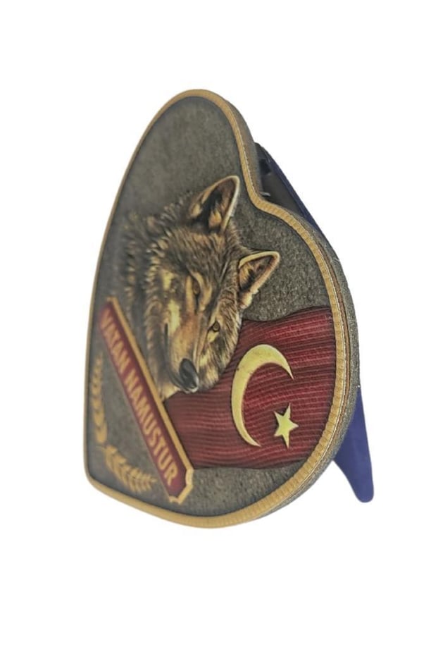 Namustur 3D Kurt Başlı Stantlı Masa Üstü 8,5 cm Vatan