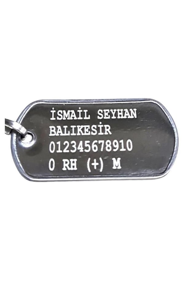 Orjinal Asker Künyesi - Lazer Kazıma - Army Dog Tag
