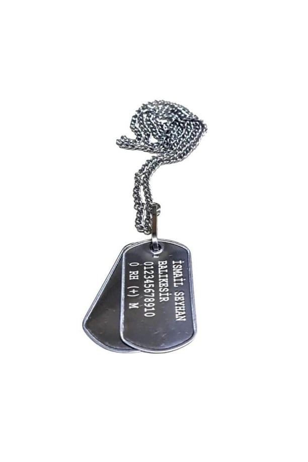 Orjinal Asker Künyesi - Lazer Kazıma - Army Dog Tag