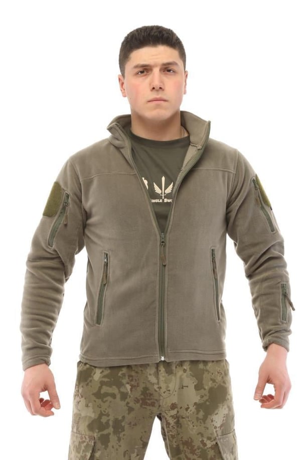 Single Sword Askeri ve Outdoor Erkek&Kadın Taktik Polar Mont-Hırka-Ceket (SİYAH-2XL)