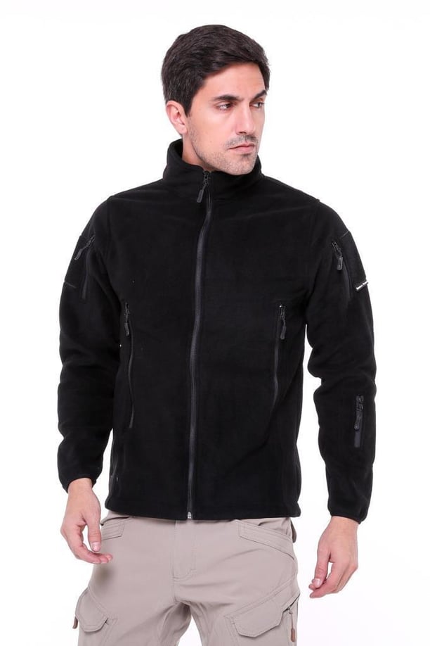 Single Sword Askeri ve Outdoor Erkek&Kadın Taktik Polar Mont-Hırka-Ceket (SİYAH-XL)