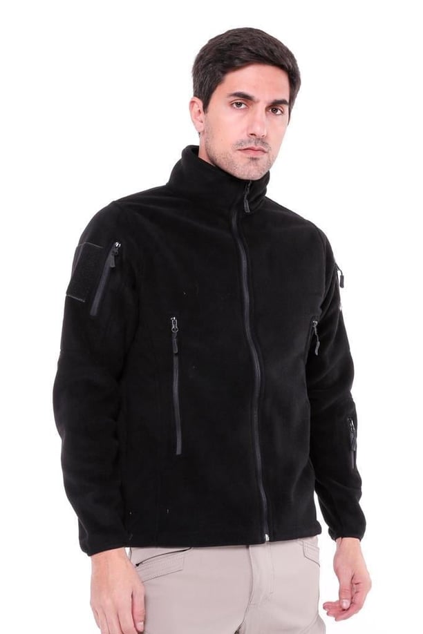 Single Sword Askeri ve Outdoor Erkek&Kadın Taktik Polar Mont-Hırka-Ceket (SİYAH-3XL)