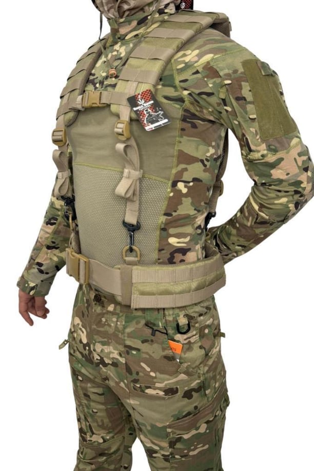 Single Sword Askılı Molle Kemer Açık Hücum Yeleği (BEJ)