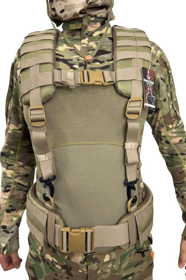 Single Sword Askılı Molle Kemer Açık Hücum Yeleği (BEJ)