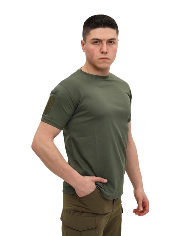 Single Sword Bisiklet Yaka Kısa Kol Taktik T-shirt (HAKİ-2XL)