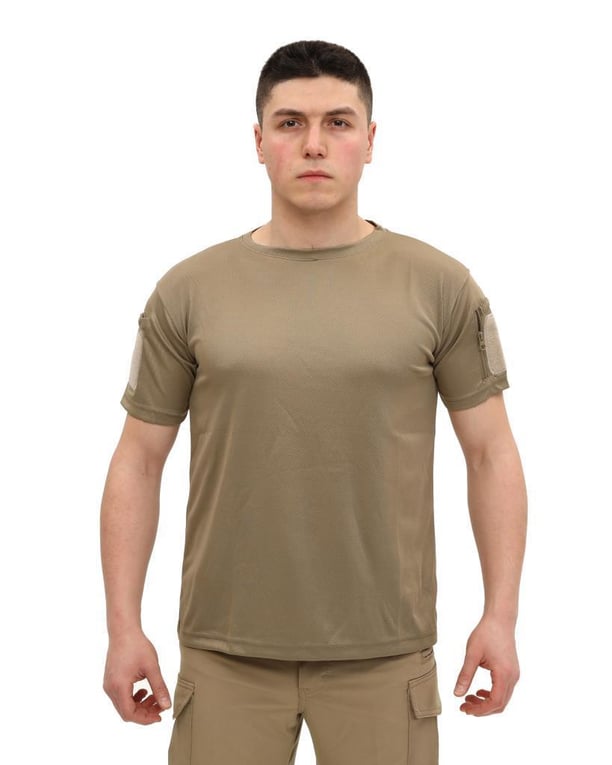 Single Sword Bisiklet Yaka Kısa Kol Taktik T-shirt (BEJ-2XL)