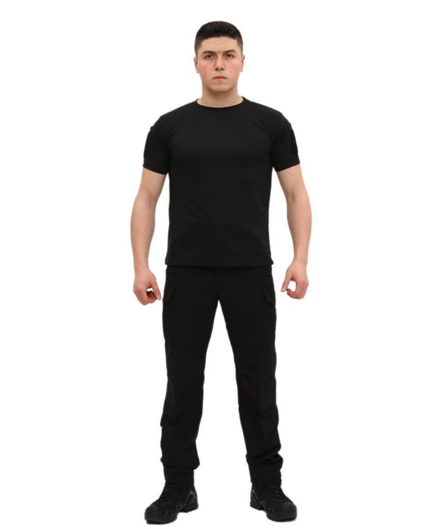 Single Sword Bisiklet Yaka Kısa Kol Taktik T-shirt (SİYAH-3XL)