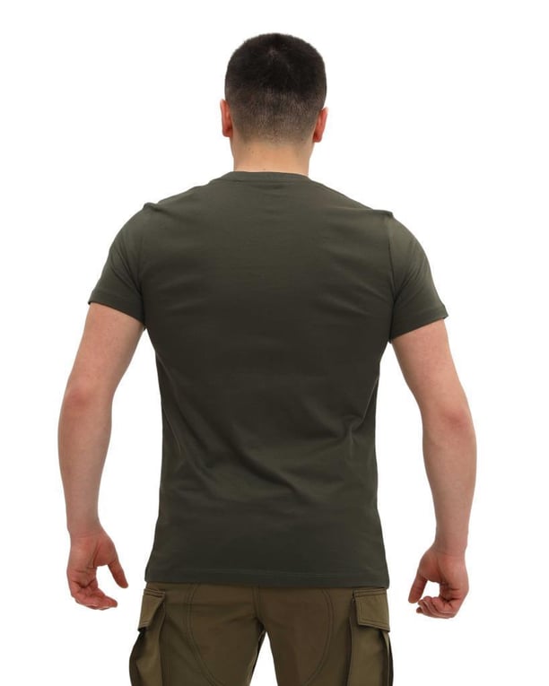 Single Sword Bisiklet Yaka Kısa Kollu Baskılı Kadın&Erkek T-Shirt (HAKİ-2XL)