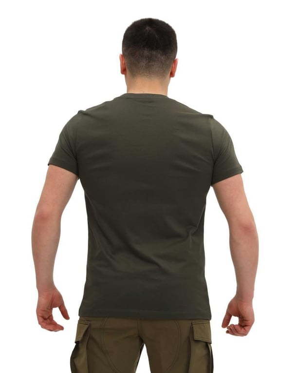 Single Sword Bisiklet Yaka Kısa Kollu Baskılı Kadın&Erkek T-Shirt (HAKİ-M)
