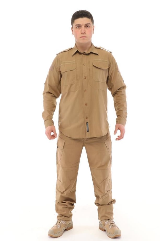 Single Sword Erkek&Kadın Outdoor Taktik Gömlek Pantolon İkili Takım (BEJ-XS)