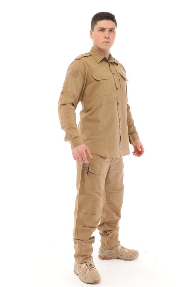 Single Sword Erkek&Kadın Outdoor Taktik Gömlek Pantolon İkili Takım (BEJ-4XL)
