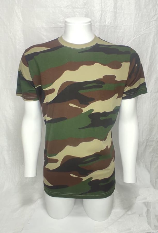 Single Sword Kamuflaj Desen Kısa Kollu Bisiklet Yaka Tişört&Fanila (USA-2XL)
