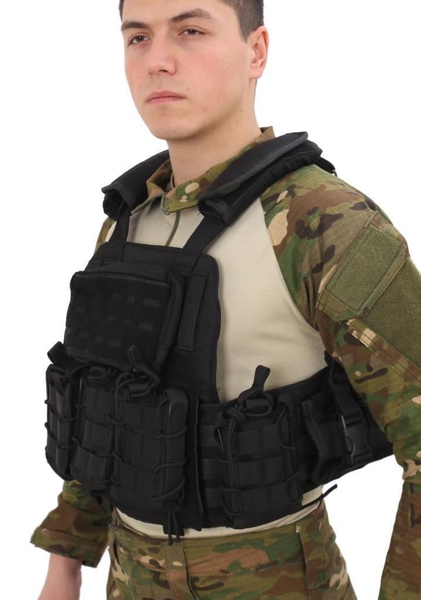 Single Sword Kasırga Tactical Balistik Plaka Takılabilen Açık Cepli Hücum Yeleği (SİYAH)