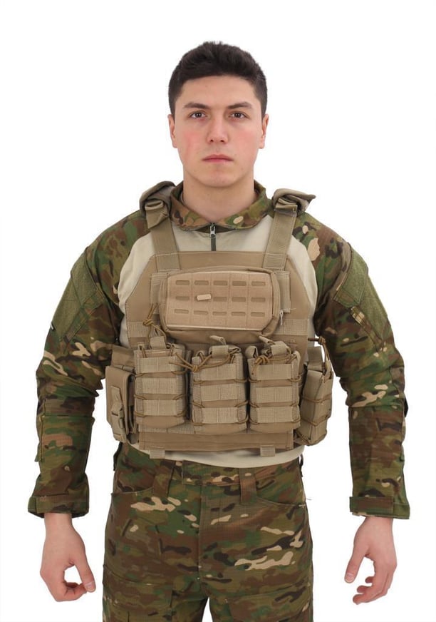 Single Sword Kasırga Tactical Balistik Plaka Takılabilen Açık Cepli Hücum Yeleği (BEJ)
