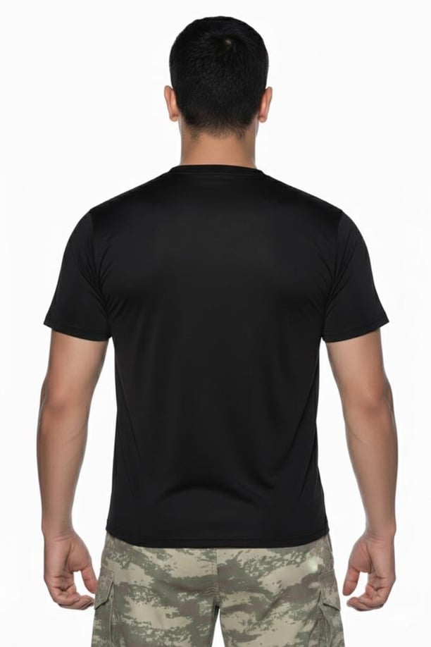Single Sword Kısa Kol Microfiber T-Shirt Askeri ve Outdoor Microfiber Üst İçlik Fanila Tişört (SİYAH-XL)
