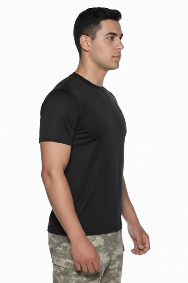 Single Sword Kısa Kol Microfiber T-Shirt Askeri ve Outdoor Microfiber Üst İçlik Fanila Tişört (SİYAH-2XL)