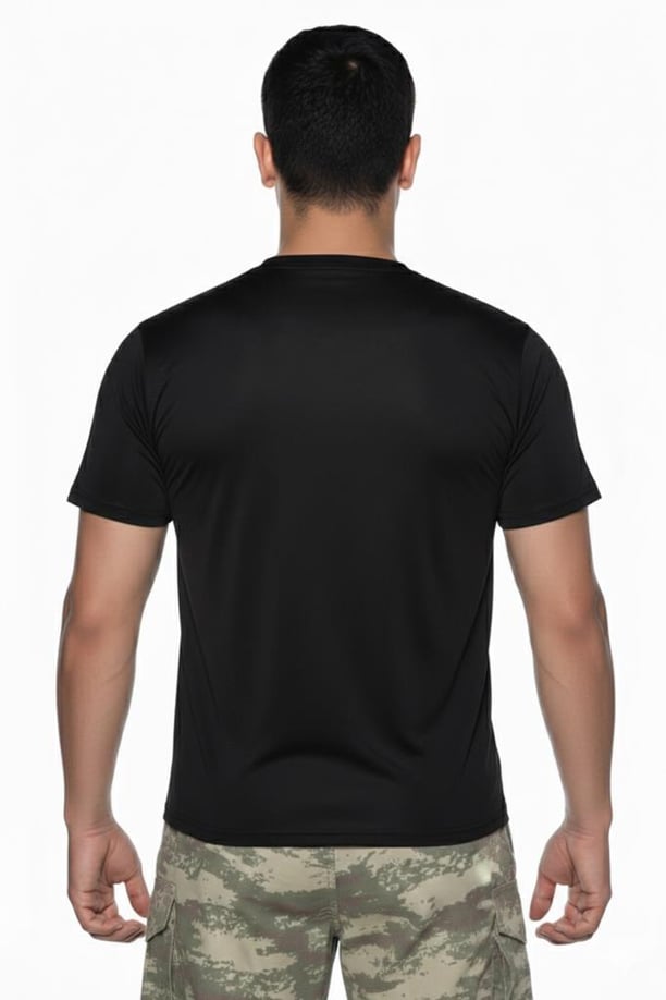 Single Sword Kısa Kol Microfiber T-Shirt Askeri ve Outdoor Microfiber Üst İçlik Fanila Tişört (SİYAH-M)