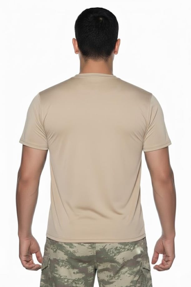 Single Sword Kısa Kol Microfiber T-Shirt Askeri ve Outdoor Microfiber Üst İçlik Fanila Tişört (BEJ-L)