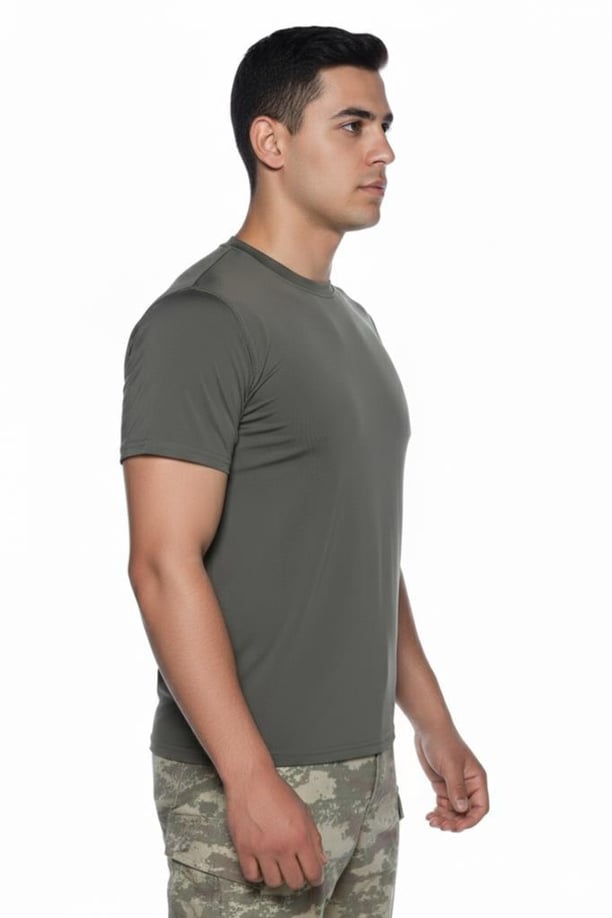 Single Sword Kısa Kol Microfiber T-Shirt Askeri ve Outdoor Microfiber Üst İçlik Fanila Tişört (HAKİ-2XL)