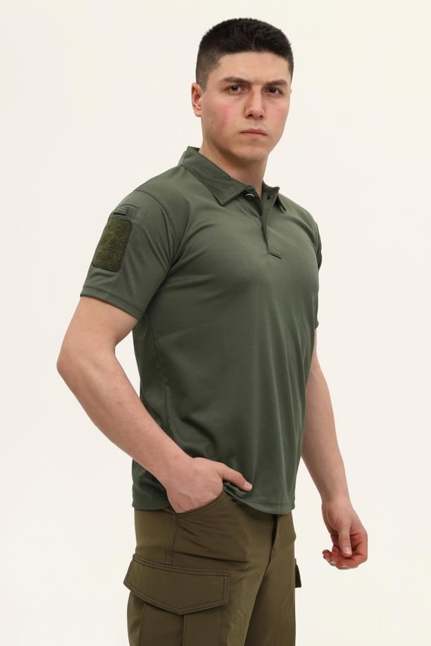Single Sword Kısa Kollu Taktik  Polo Yaka Tişört (HAKİ-4XL)