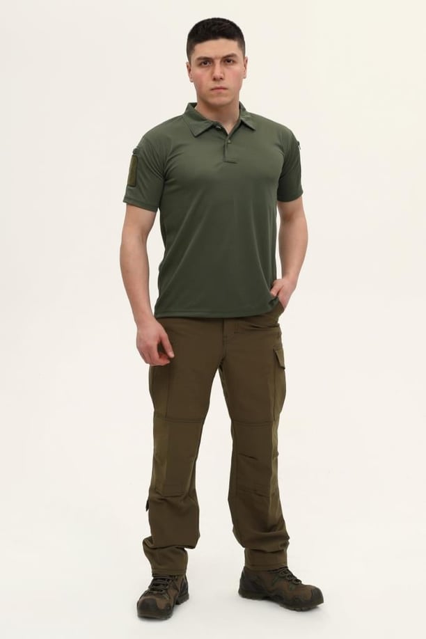 Single Sword Kısa Kollu Taktik  Polo Yaka Tişört (HAKİ-4XL)