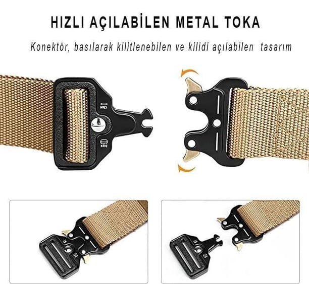 Single Sword Kobra Kemer 125 Cm X 3.8 Cm - Taktik Outdoor ve Koruma Pantolon Kemeri (BEJ)