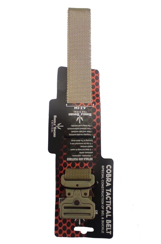 Single Sword Kobra Kemer - Taktik Outdoor ve Koruma Pantolon Kemeri Yerli (BEJ-115 CM)