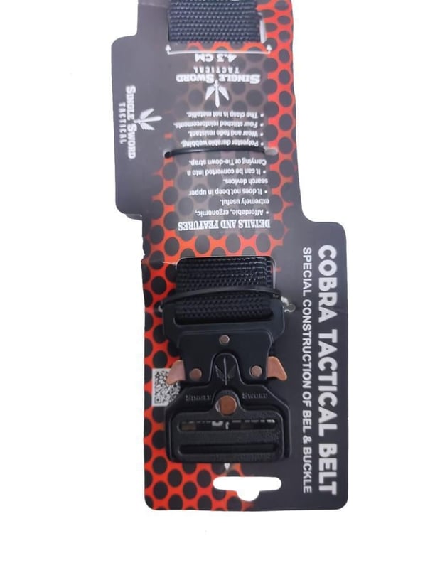 Single Sword Kobra Kemer - Taktik Outdoor ve Koruma Pantolon Kemeri Yerli (SİYAH-125 CM)