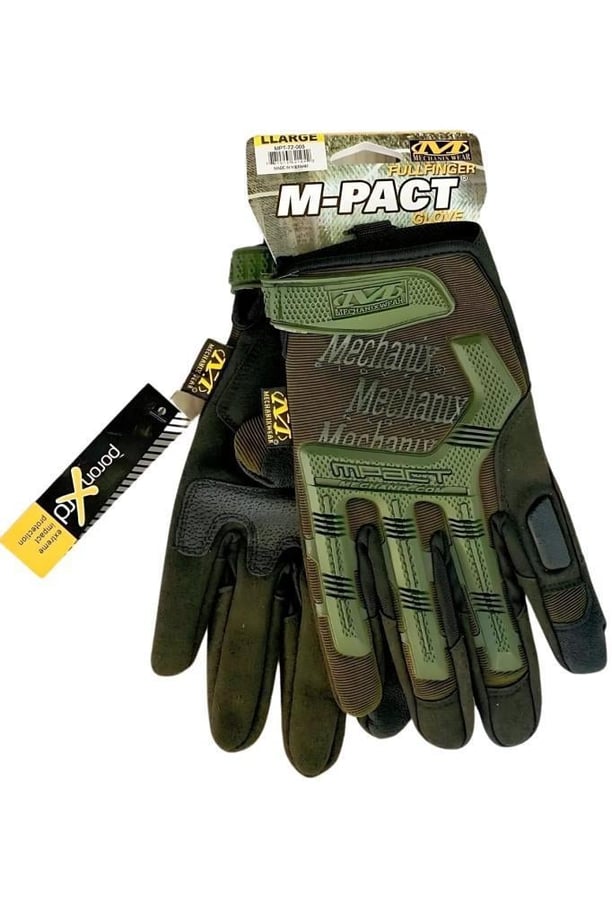 Single Sword Mechanix Tam Parmak Taktik Eldiven, Darbe Emici İş Eldiveni, Dokunmatik Özellikli Motosiklet&Spor Eldiveni, Unisex (HAKİ-L)