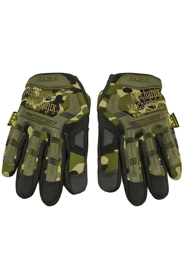 Single Sword Mechanix Tam Parmak Taktik Eldiven, Darbe Emici İş Eldiveni, Dokunmatik Özellikli Motosiklet&Spor Eldiveni, Unisex (KAMUFLAJ-L)