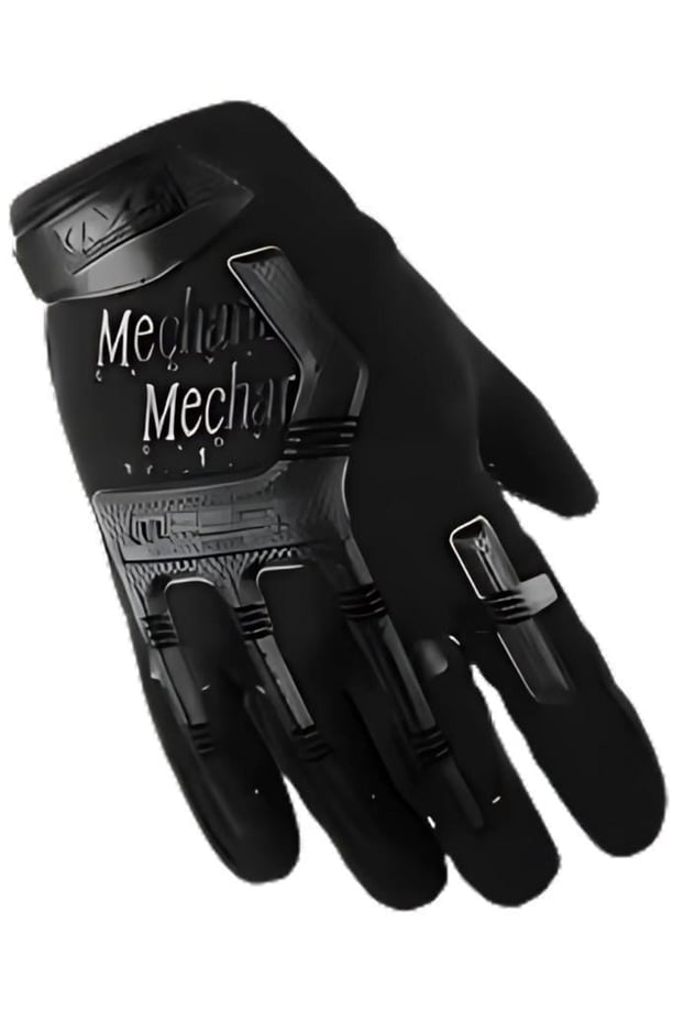 Single Sword Mechanix Tam Parmak Taktik Eldiven, Darbe Emici İş Eldiveni, Dokunmatik Özellikli Motosiklet&Spor Eldiveni, Unisex (SİYAH-M)