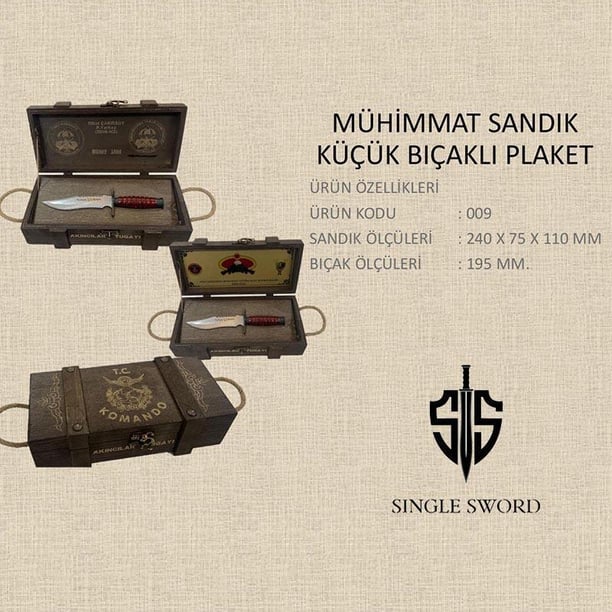 Single Sword Mühimmat sandığı küçük Kasaturalı Plaket