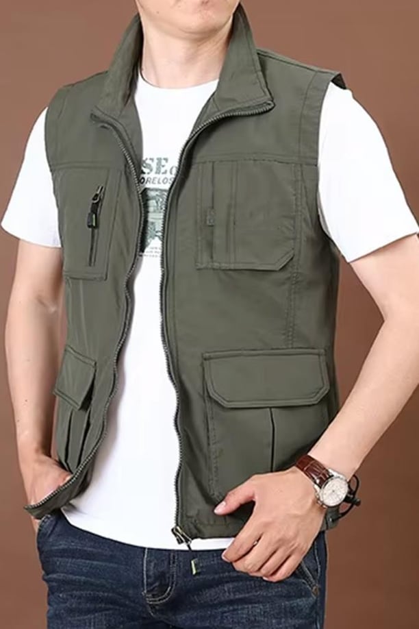 Single Sword Outdoor Çok Cepli Avcılık & Doğa Sporları Yeleği – Hafif ve Dayanıklı (HAKİ-4XL)