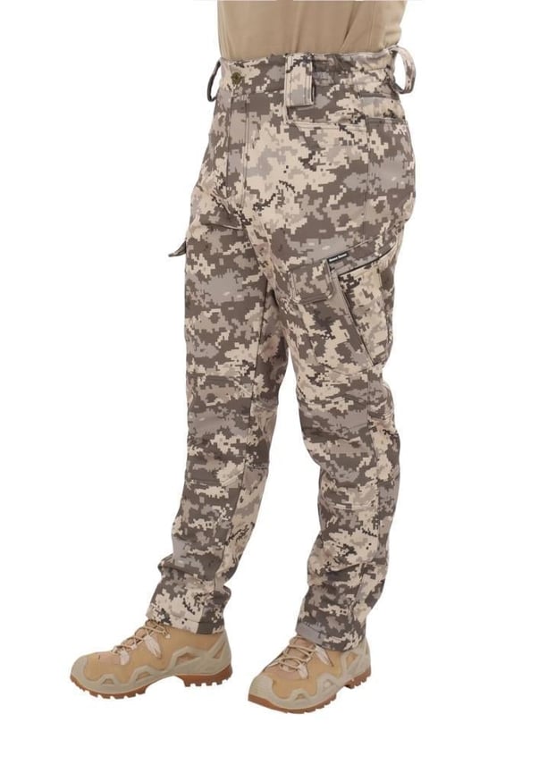 Single Sword Outdoor Softshell Su&Rüzgar  Geçirmez Taktik Erkek Pantolon (İçi Polarlı) (PİKSEL-S)