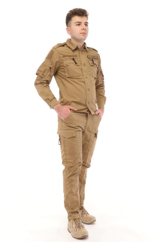 Single Sword Outdoor Unisex Kışlık Gömlek&Pantolon Alt Üst Takım (BEJ-L)