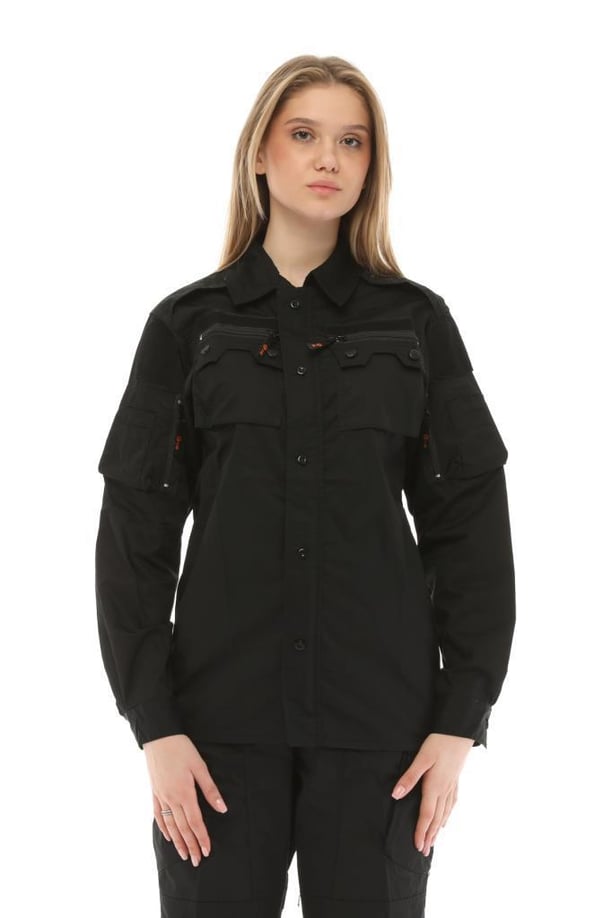 Single Sword Outdoor Unisex Kışlık Gömlek&Pantolon Alt Üst Takım (SİYAH-M)