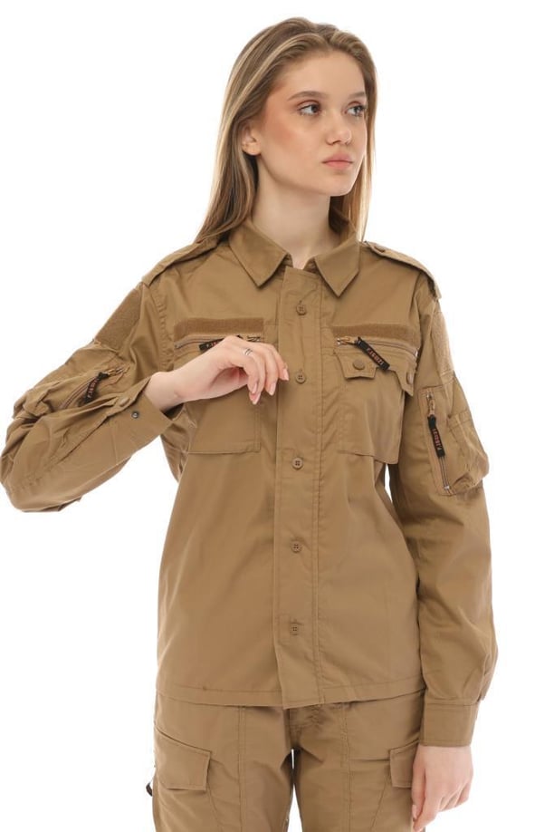 Single Sword Outdoor Unisex Kışlık Gömlek&Pantolon Alt Üst Takım (BEJ-4XL)