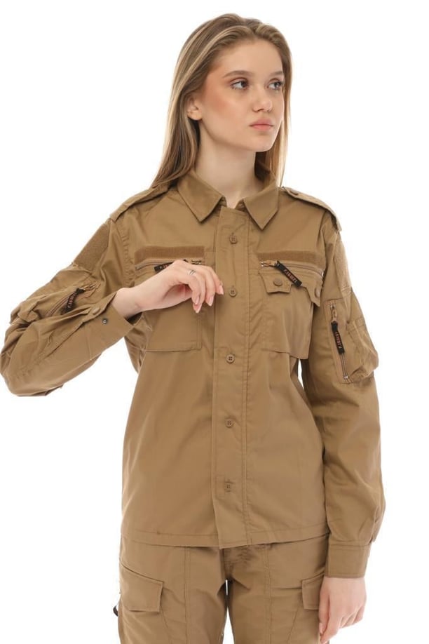 Single Sword Outdoor Unisex Kışlık Gömlek&Pantolon Alt Üst Takım (BEJ-3XL)