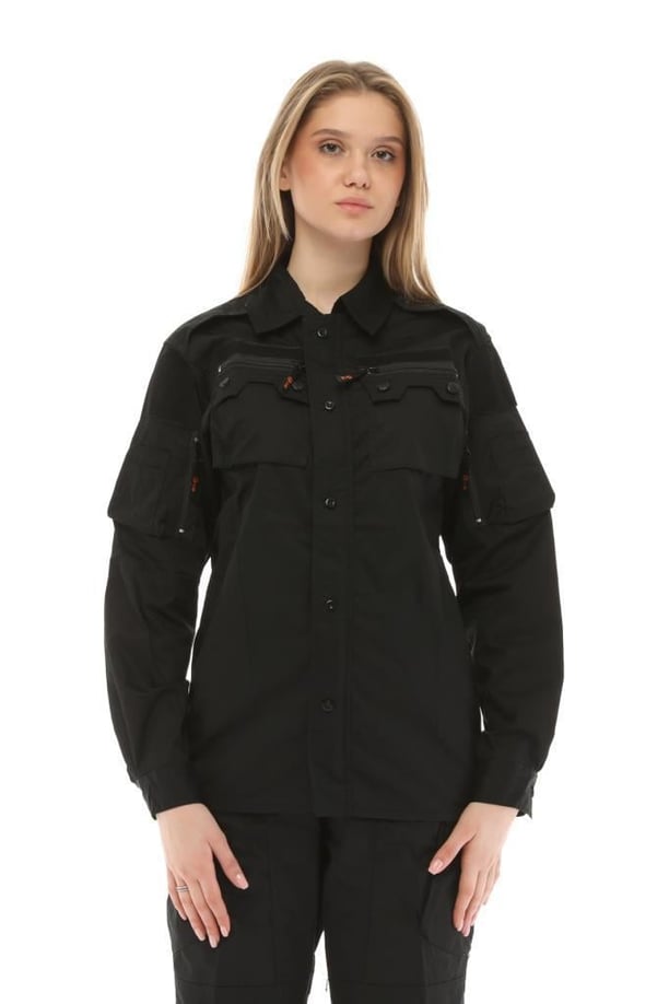 Single Sword Outdoor Unisex Kışlık Gömlek&Pantolon Alt Üst Takım (SİYAH-XL)