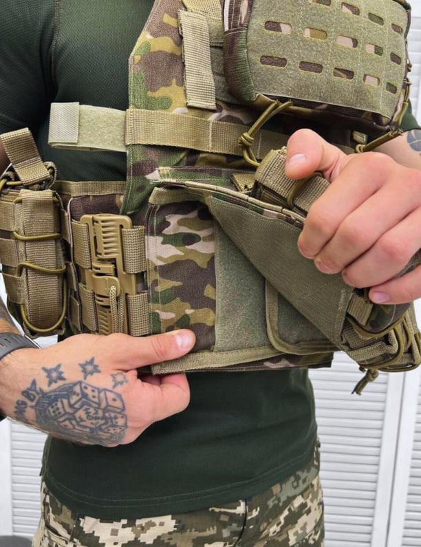 Single Sword Pratik Tak Çıkar Özellikli Tokalı Kod-7 Yan Korumalı Akrep Hücum Yeleği (MULTİCAM)