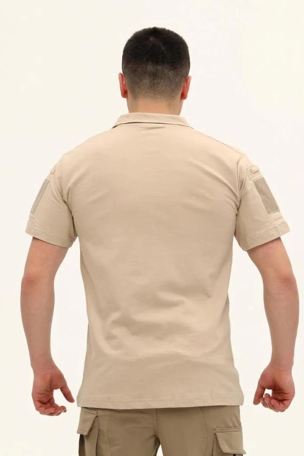 Single Sword Regular Fit Polo Yaka Kısa Kollu Erkek Tişört (BEJ-3XL)