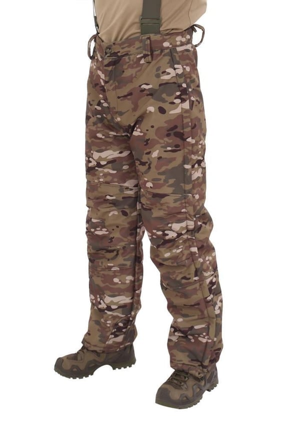 Single Sword Softshell Su Geçirmez İçi Polarlı Salopet Pantolon (MULTİCAM-S)